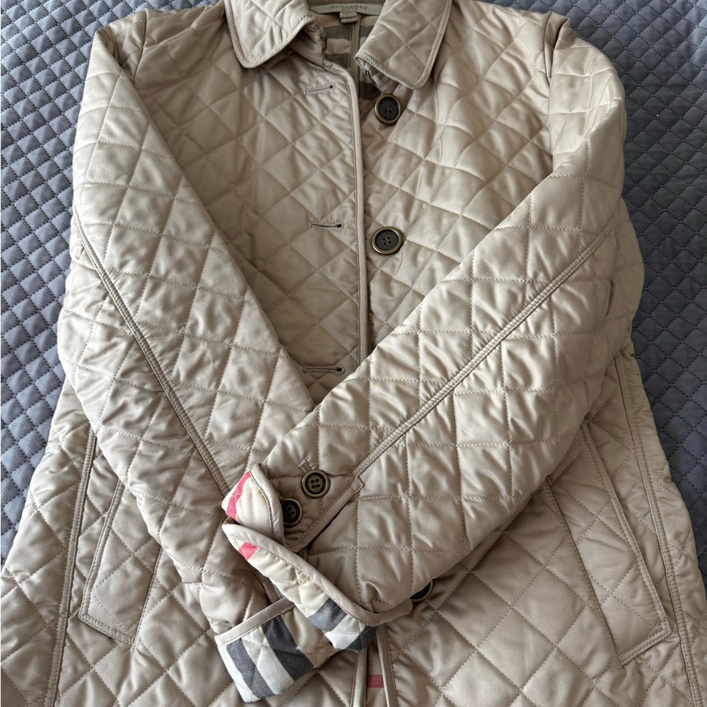 Burberry Tan Quilted Jacket Timeless Elegance